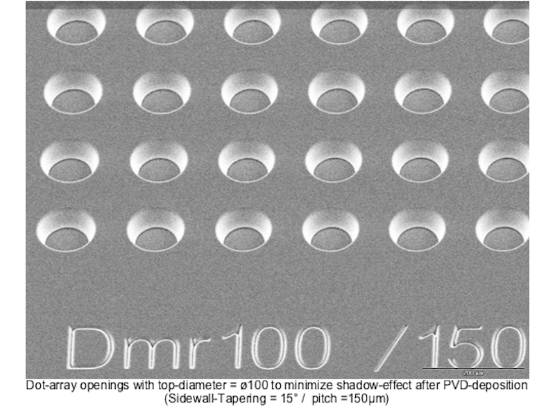 SEM-Detail of dot-array with conic holes